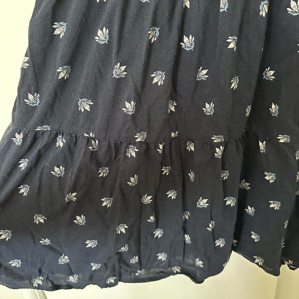 Old Navy Navy Blue Leaf Print dress size large - Picture 5 of 7
